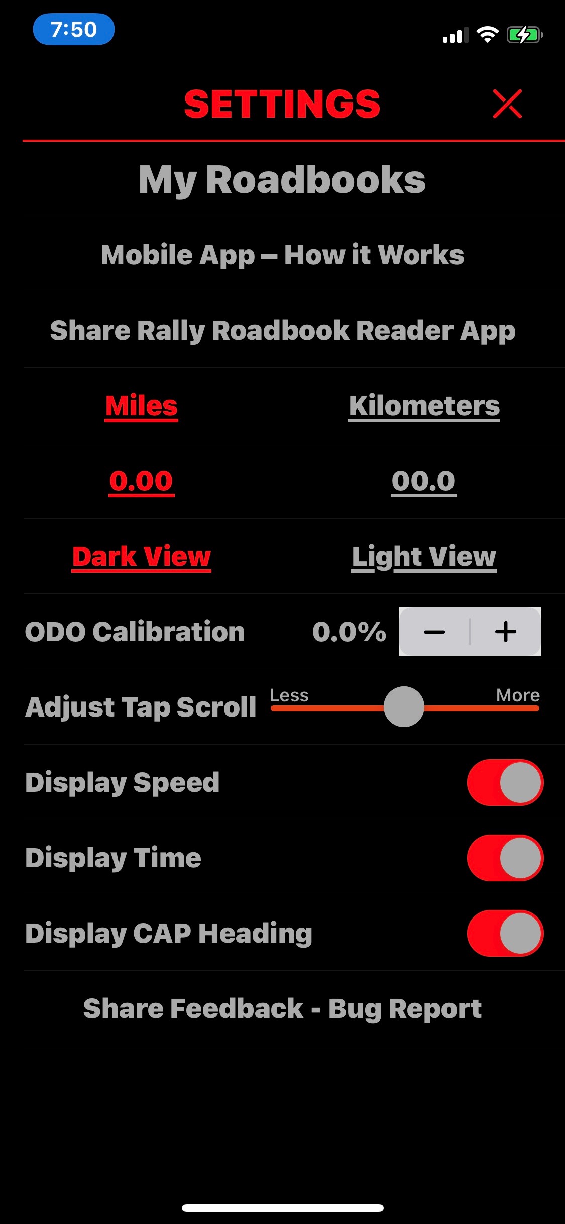 Rally Roadbook Reader app splash screen