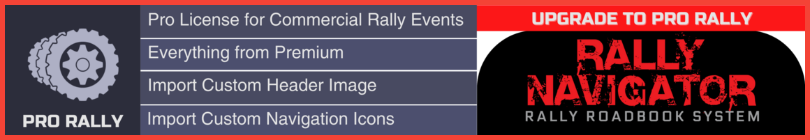 Rally Navigator roadbook creation feature